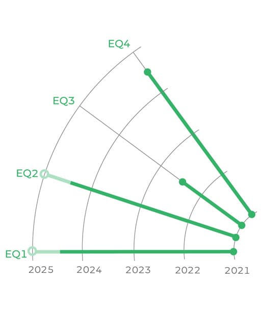 Chart showing timeline of Equity goals and action steps